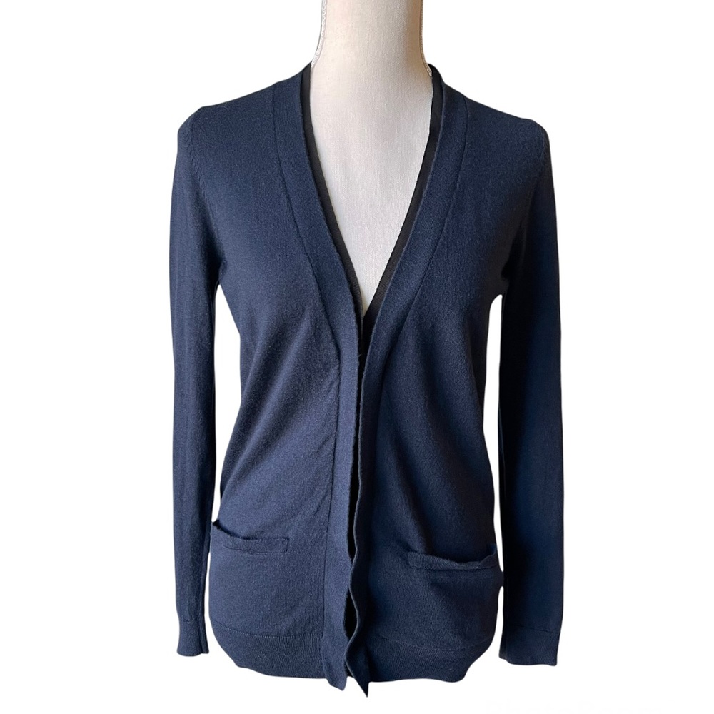 Ann Taylor Navy Blue Cardigan Sweater Size Petite Medium